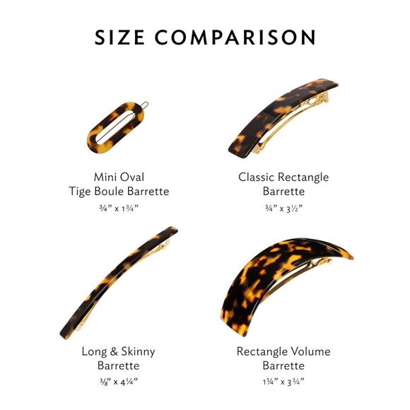 Black & White Hair Barrette for Thin Hair French Classic Rectangular Accessory - Picture 8 of 9